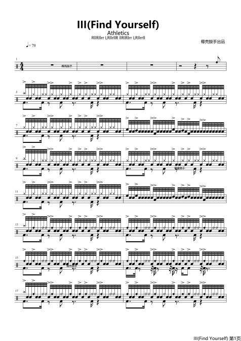 III(Find Yourself)鼓谱